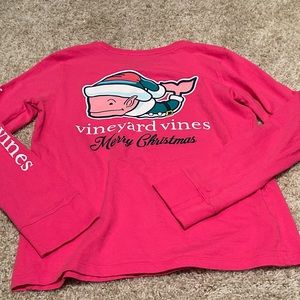 Christmas Vineyard Vines sweatshirt Medium 10-12 Hot pink